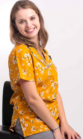 Bluza Bumbac Flori De Cires Fond Galben [1]