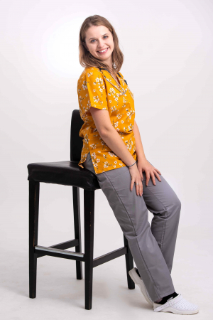 Bluza Bumbac Flori De Cires Fond Galben [2]