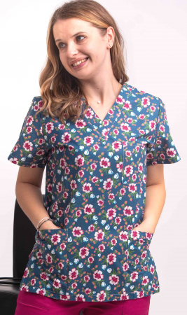Bluza Bumbac Flori De Mar Fond Bleumarin [1]