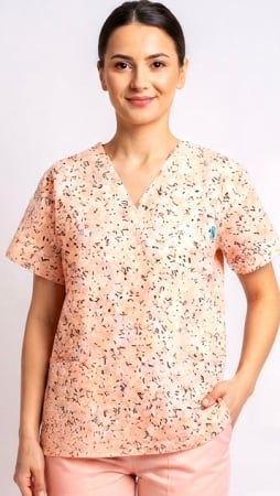 Bluze unisex cu imprimeuri - bluza-bumbac-flori-de-musetel-fond-somon
