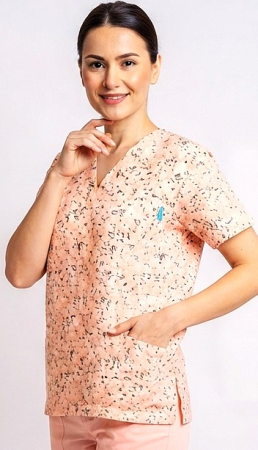 bluza-bumbac-flori-de-musetel-fond-somon [3]