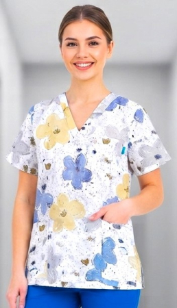 bluza-bumbac-flori-pictate-gri-si-albastre [2]