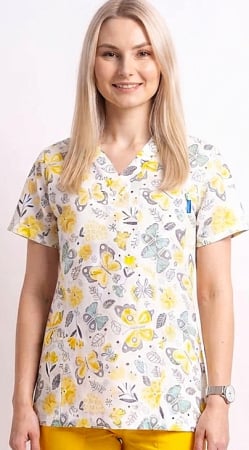 Bluze unisex cu imprimeuri - bluza-bumbac-fluturasi-galbeni-si-verzi
