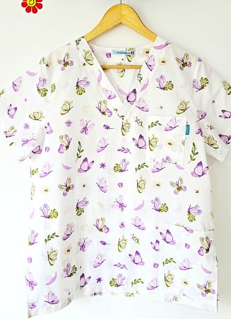 Bluze unisex cu imprimeuri - bluza-bumbac-fluturasi-mov-fond-alb