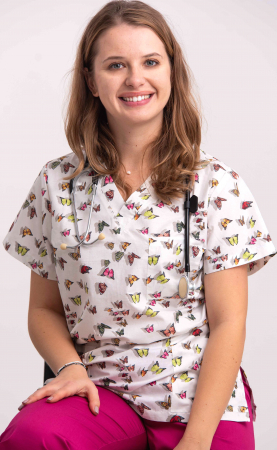 Bluze Medicale - Bluza Bumbac Fluturasi Verzi 3D