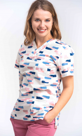 Bluza Bumbac Geometrie Roz [0]