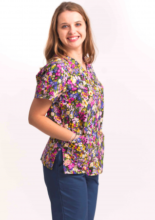 Bluza Bumbac Gradina Cu Flori Mov [2]