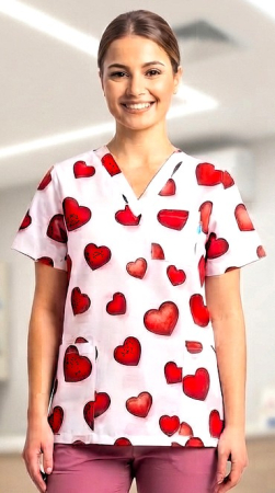 Bluze unisex cu imprimeuri - bluza-bumbac-inimioare-rosii-3d-fond-alb