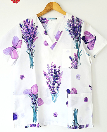 Bluze unisex cu imprimeuri - bluza-bumbac-lavanda-si-fluturasi