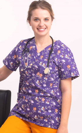Bluza Bumbac Liana Fond Mov [1]
