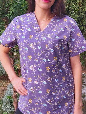 Bluza Bumbac Liana Fond Mov Pal [3]