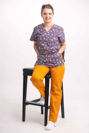Bluza Bumbac Liana Fond Mov Pal [2]