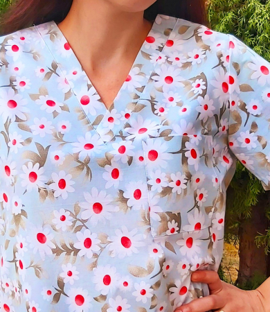 Bluza Bumbac Margarete Albe Fond Bleu [4]