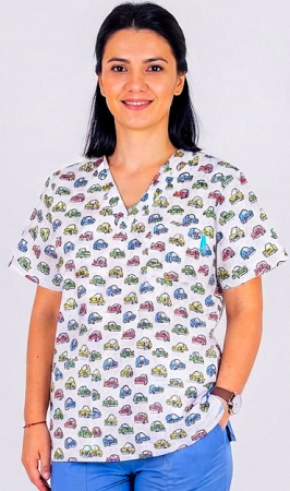 Bluze unisex cu imprimeuri - bluza-bumbac-masinute-tricolore