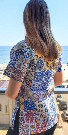 Bluza Bumbac Mozaic Albastru [1]