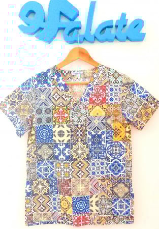 Bluza Bumbac Mozaic Albastru [3]