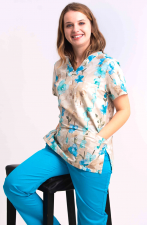 Bluza Bumbac Orhidee Bleu [2]