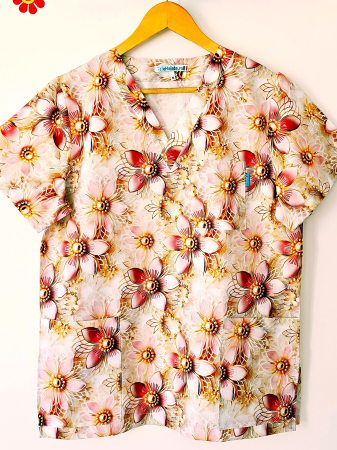 Bluze Medicale - bluza-bumbac-orhidee-regala-3d