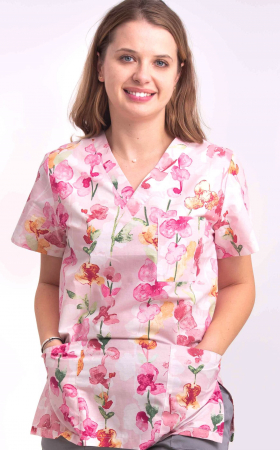 Bluze Medicale - Bluza Bumbac Orhidee Roz