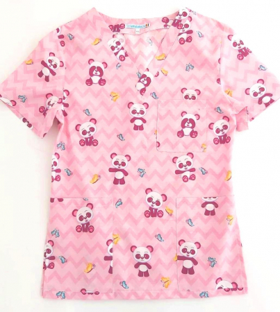 Bluza bumbac Panda roz [4]