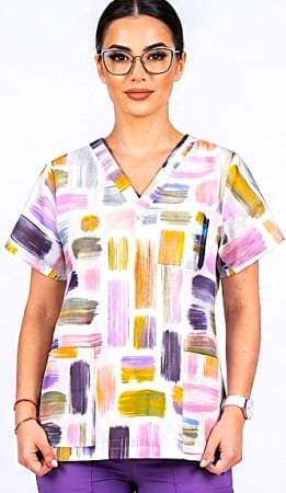 Bluze unisex cu imprimeuri - bluza-bumbac-picasso-roz-si-mov