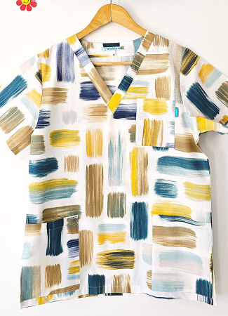 Bluze Medicale - bluza-bumbac-picasso-verde-si-galben