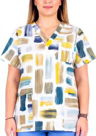 Bluze unisex cu imprimeuri - bluza-bumbac-picasso-verde-si-galben