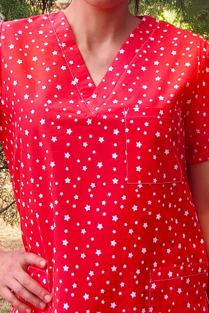 Bluza Bumbac Stelute Fond Rosu [4]