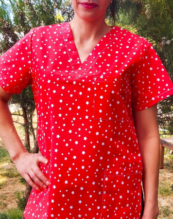 Bluza Bumbac Stelute Fond Rosu [2]