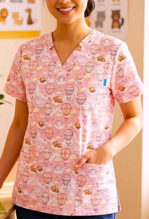 Bluze unisex cu imprimeuri - bluza-bumbac-ursuletul-calator-fond-roz