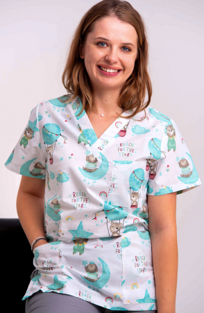Bluze Medicale - Bluza Bumbac Ursuletul Calator Mojito