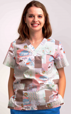Bluze Medicale - Bluza Bumbac Zoo Canvas