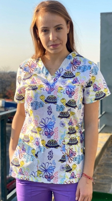Bluze unisex cu imprimeuri - Bluza tercot testoase galbene
