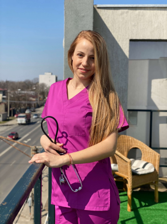 Bluza tercot Unisex mov zmeura [2]