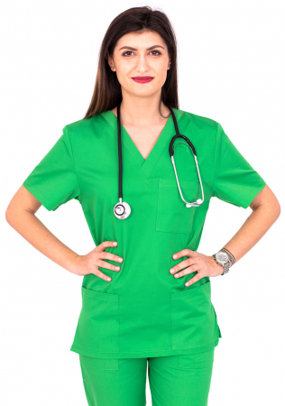 Bluza tercot Unisex verde-iarba [3]