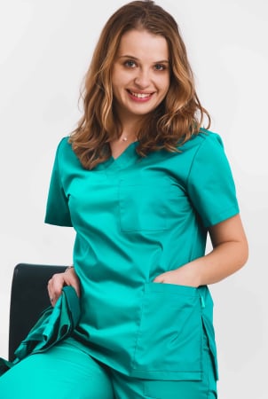Bluze Medicale - Bluza tercot Unisex verde smarald