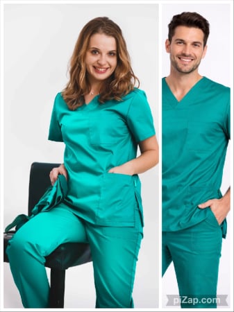 Bluze Medicale - Bluza tercot Unisex verde smarald