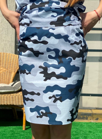 Fusta bumbac Camuflaj bleumarin si gri [3]