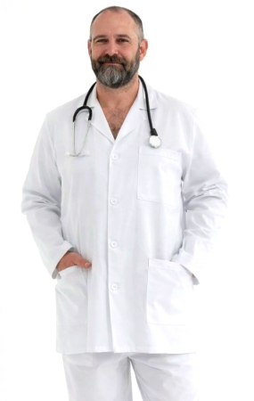 Halate medicale barbati - Halat barbati alb, maneca lunga