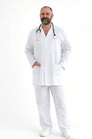 Halat barbati alb, maneca lunga [1]