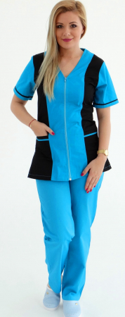 Halat fermoar turquoise si negru [9]
