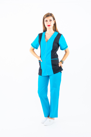 Halat fermoar turquoise si negru [1]