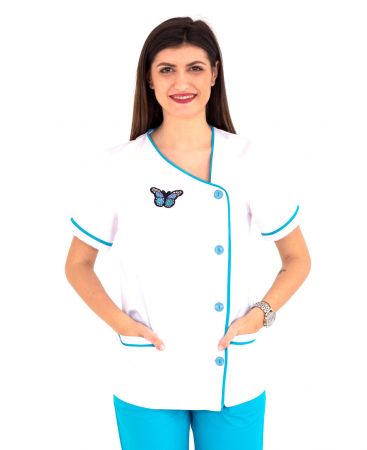 Halat P2 alb cu turquoise [7]