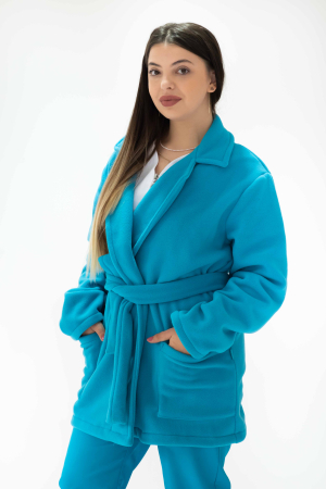 Articole din Polar - Halat polar turquoise - scurt