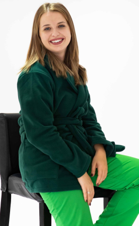 Articole din Polar - Halat polar verde tuborg - scurt