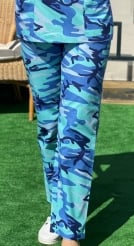 Costume Medicale - PANTALON BUMBAC CAMUFLAJ TURQUOISE SI ALBASTRU