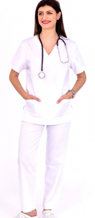 Pantalon tercot alb [6]