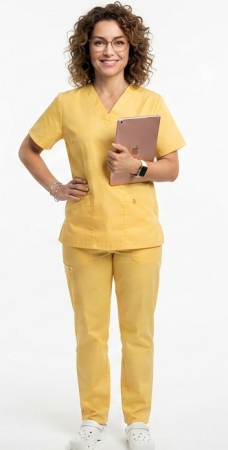 Pantalon tercot galben-deschis