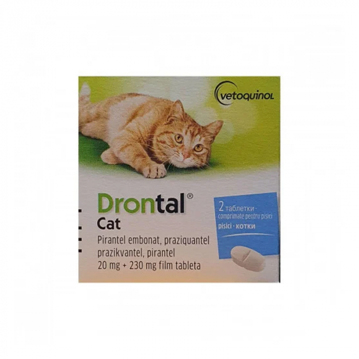 Antiparazitar intern pentru pisici Drontal Cat 2 tab   cutie
