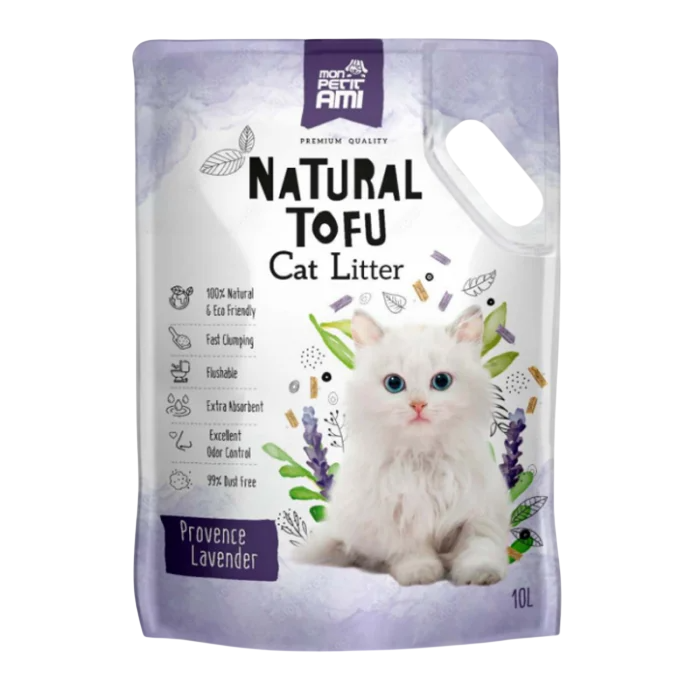 Asternut igienic pentru pisici Mon Petit Ami Tofu cu Lavanda 10L